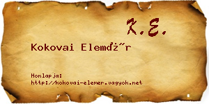 Kokovai Elemér névjegykártya