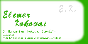 elemer kokovai business card